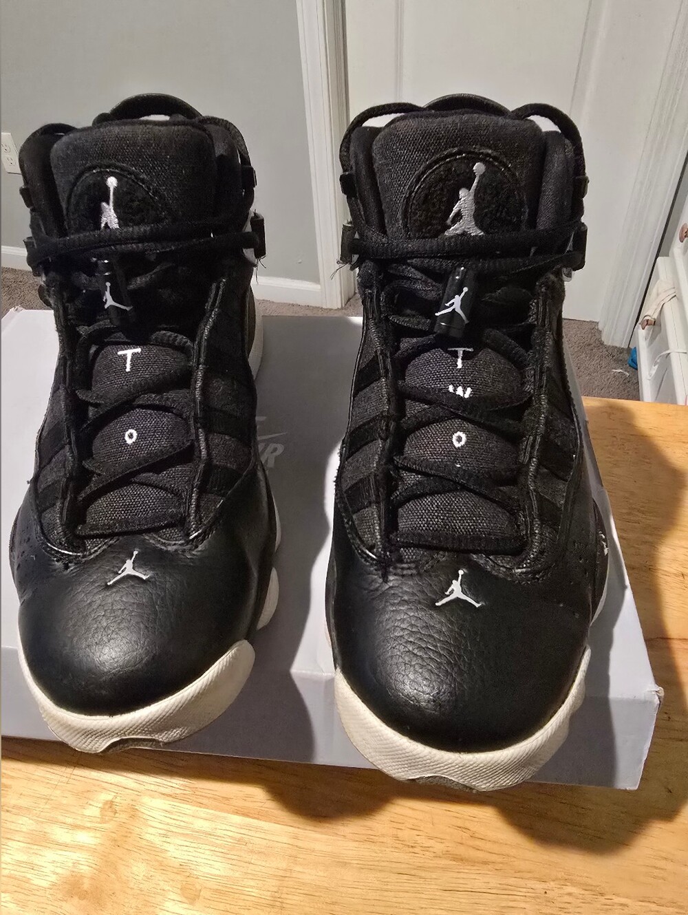 Air Jordan TWO3 6 Rings 323419-021 Black White Basketball Shoes Men Size 5.5